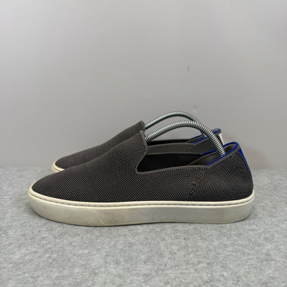Rothys Shoes Womens Size 7.5 The Sneaker Charcoal Grey White Knit Slip On Casual
